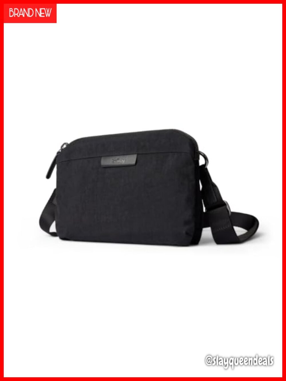 Slim Crossbody Sling Bag Water-Resistant Recycled Fabric Eco-Tanned Leather